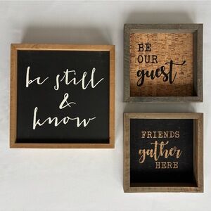 (Bundle) rustic wood wall decor; set of 3